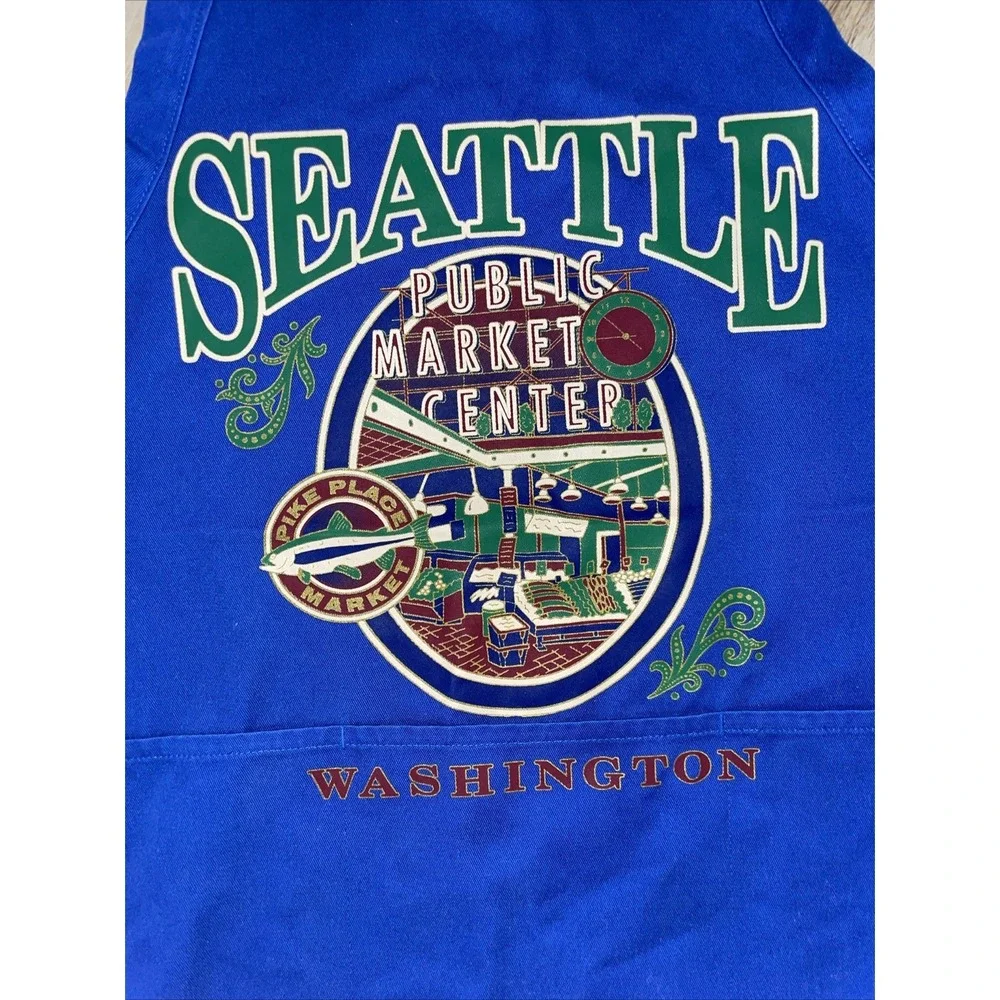 Vintage Public Market Seattle, WA. Apron Purple Made‎ In U.S.A.